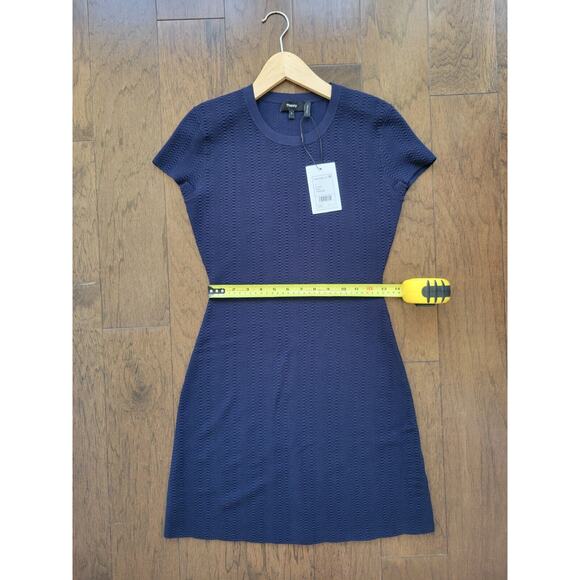 NEW NWT Theory Branteen Knit Sweater Dress Eclipse Navy Blue Bilen Size P $345 - Picture 3 of 6